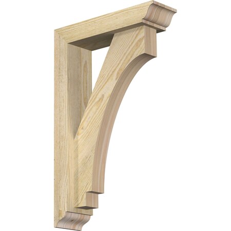 Ekena Millwork Imperial Traditional Rough Sawn Bracket w/ Offset Brace, Douglas Fir, 4"W x 14"D x 22"H BKT0402X14X22IMP01RDF